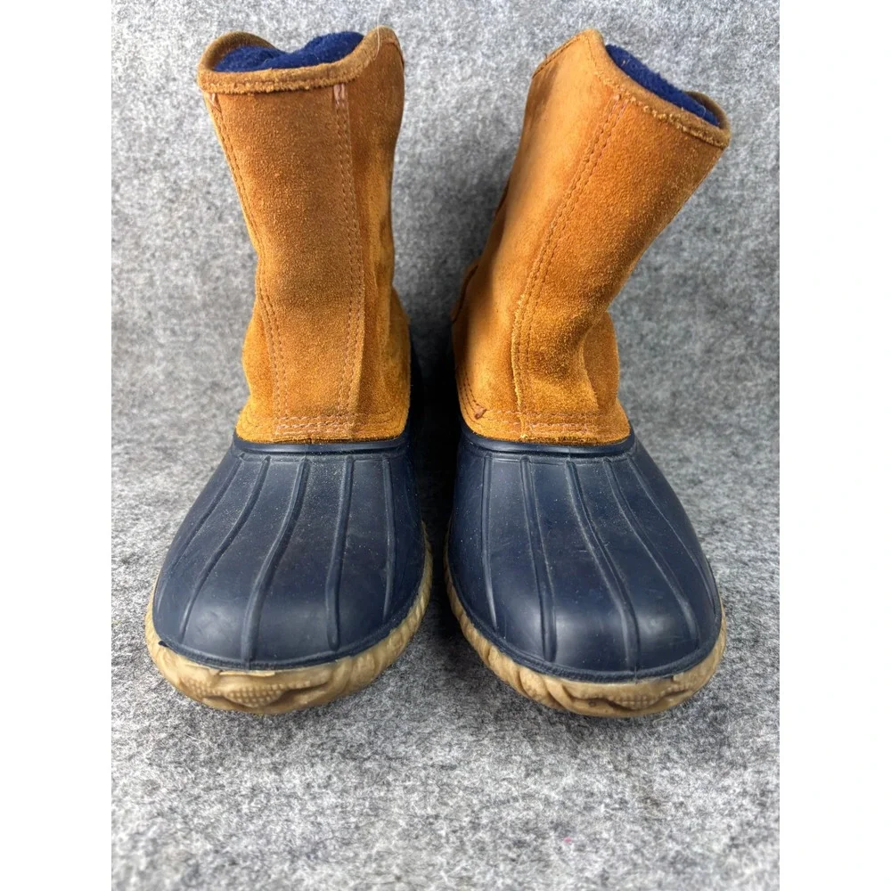 LaCrosse Duck Boots Mens 11 Brown Navy Blue Suede Rubber Polartec Made in USA